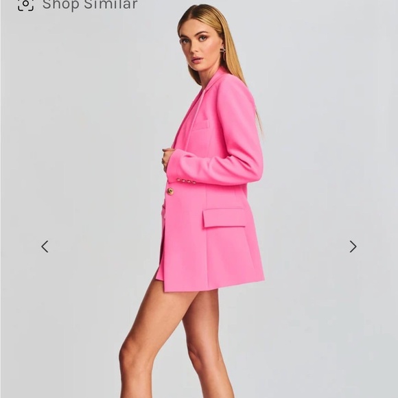 Retrofete-Hot Hyper Pink Kristen Designer Blazer Jacket - Picture 4 of 8